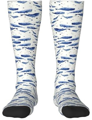 Kleine blaue Wal-Schwimmsocken für Damen und Herren, lustige Freizeitsocken, warme Wintersocken, 1 Schwarz, Einheitsgröße
