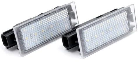 (Lot de 2) Éclairages Feux de Plaque d'Immatriculation compatible avec LOGAN 2 SANDERO 2 MOVANO A B VIVARO B CLIO 3 4 KADJAR KANGOO 2 LAGUNA 2 3 MASTER 2 3 TRAFIC 3 TWINGO 2 WIND - 8200480127
