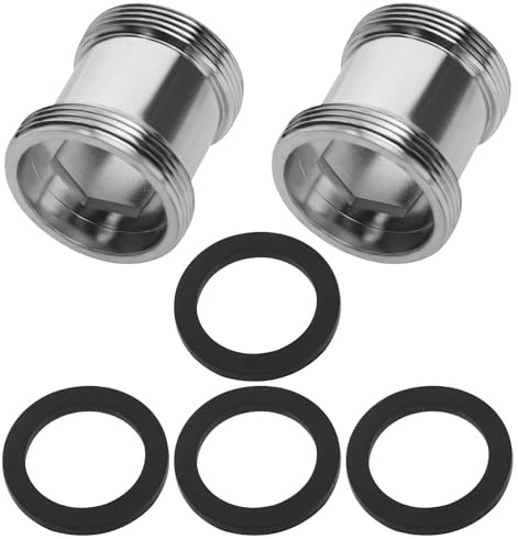 The Lord of the Tools 2 Sets 24mm Male to 22mm Male Thread Brass Faucet Adapter Length Extension Tap Aerator Connector for Kitchen Bathroom Sink with Gasket