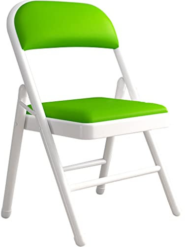 Klappstuhl Haushalt, PU-Speisetisch, Bequemer Rückenlehnenstuhl, Büro- Und Konferenz-Computerstuhl, Kann 200 Kg Tragen(Color:Green)