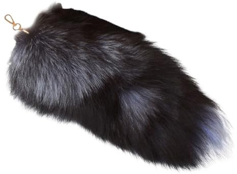 Fuchsschwanz Anhänger etwa 40cm Fell Schwanz Keychain Extra Groß Schlüsselring Tasche Zusätze Auto Schlüsselketten Anhänger Weich Flaumig Dicht Dekoration Ursprüngliche Natürliche Farben, A