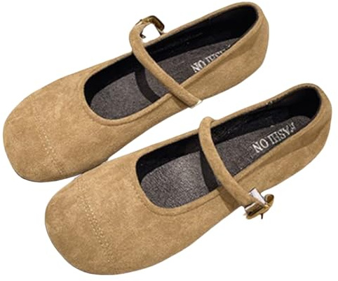 Schlapfen Barfuss Schuhe Damen Wasserfest Sneaker [Modisch und bequem] Damen-Halbschuhe aus weichem , flach, leichte Schritte, elegantes Gehen Yoga Schuhe BarfußSchuhe Damen Ballerina (Khaki, 40)