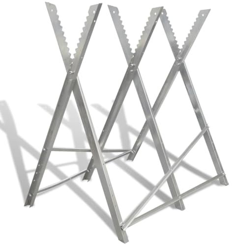 Lauuoeriau Chevalet de sciage galvanisé pliable pour le travail du bois