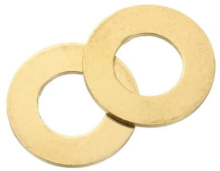 QUARKZMAN Rondelles Metal M12, 15 Pièces 12mm ID x 20mm OD x 0.8mm Hauteur Rondelles Plates en Laiton, Bagues de Montage pour Vis, Boulons, Écrous, Accessoires, Charnières de Porte