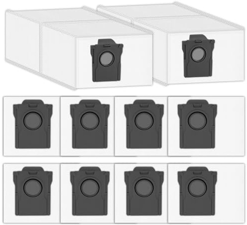 (10 Stycken) Dammpåsar för Dreame L10s/L20/L10/L10s Pro/D30/L40/X40/X50/X60 Ultra, L40s Ultra AE/CE/L40 Gen 2, D10 Plus Gen 2, Aqua10, Mova S20/P10/V50, P10 Pro/P50/V50/E40/Z60 Ultra