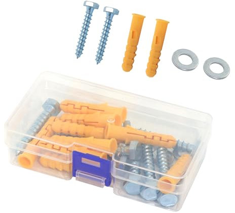ONLISUM 10 Pcs M10x50mm Heavy Duty Masonry Brick Wall Fixing plug with Coach Screw Zinc Plated and Washer,Coach Bolt and wall plugs set for TV Bracket Aerial Mast