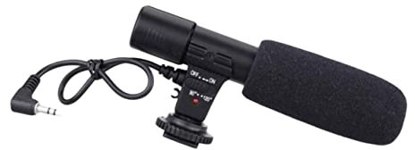 iplusmile Microfono Per Interviste Professionale Per Fotocamera Dslr e Videocamera Compatibile Telefoni Microfono Registrazione Audio 3,5 Mm Facile Installazione Su Supporti Standard