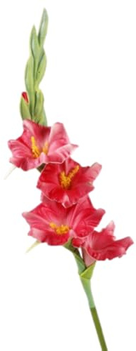 Tall Gladiolus Branches PU Floral Art - Real Touch Handmade Fake Flowers for Wedding Arch/Reception, Home Office Decor, Flower Arrangement(Rose Red)