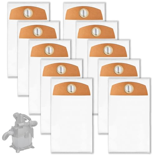 10 Pack Wet/Dry Fleece Dust Bags for FLEX 24V Brushless & Metabo HPT 18V 1.6 Gallon Cordless Wet Dry Vacuum Cleaner - Replacement HEPA Vacuum Cleaner Bags for FT522 & 380954