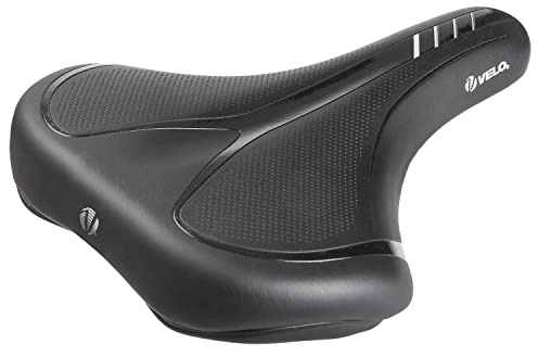 VELO Shock Absorbing XXL 230mm Comfort Foam Trekking Bike/E-Bike Saddle - Black