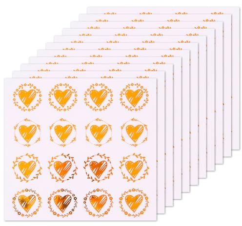 AEIXYA 160 Pz Etichette Adesive Rotonde Adesivi Amore Sigillo Adesivo Cuore Adesivi Adesivo Cuore Dorato Chiudipacco Cuore Buste Sacchetti Regalo Matrimonio Compleanno Diy