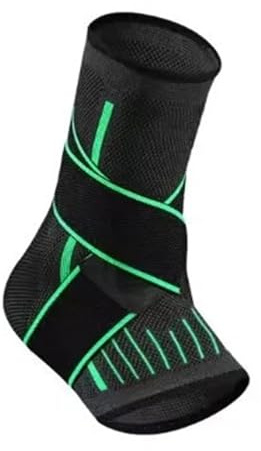Verstellbare Kompressions-Knöchelbandage für Herren und Damen, Laufen, Wandern, Basketball, Knöchelbandage, Sportschutz (Grün, L)