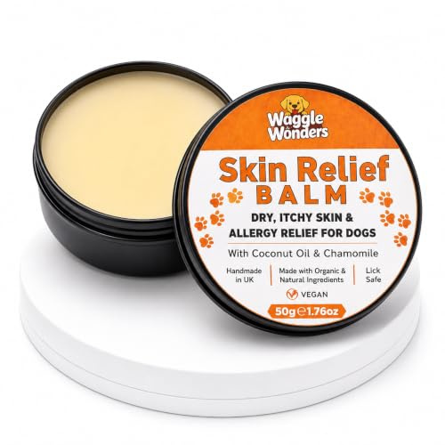 Waggle Wonders - Dog Itch Relief Balm – Skin Relief Balm, Soothes Hot Spots, Dry & Itchy Skin, 100% Natural, Lick-Safe, Vegan Formula (50g)