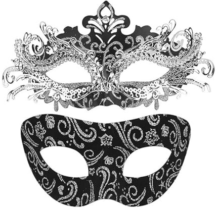 MOVAWAKY Masque, Masques VéNitiens Avec Plumes Pour Femme DéGuisement Carnaval Masque Carnaval Chic Accessoire Halloween Homme Demi Pour Halloween, Bal Masqué