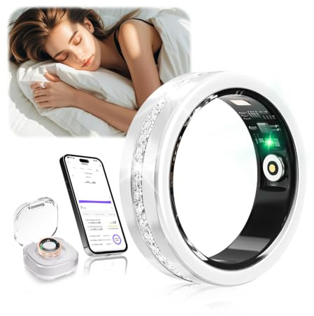 XSWCCJJ Smart Ring für Damen & Herren, 1h=10T, Puls, SpO2, Schlaf & Fitness