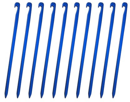 Kaeltsyn 10 estacas resistentes para tienda de campaña, estacas de aleación de aluminio para mochileros, jardinería, aleación de aluminio con cuerda reflectante