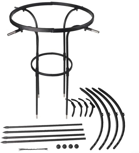 Treillis de support pour plantes d'extérieur - Cadre noir arqué pour cultiver des vignes, des tomates et des plantes d'intérieur (90 cm)
