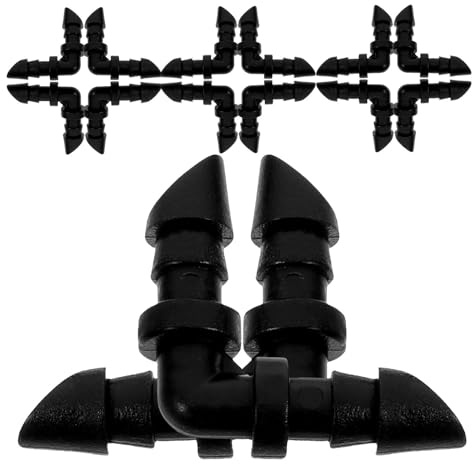 FESTFENDS 20 Piezas de Accesorios para Sistema de Riego por Goteo para Jardín Instalación Fácil y Control de Agua en Mangueras Abs Negro