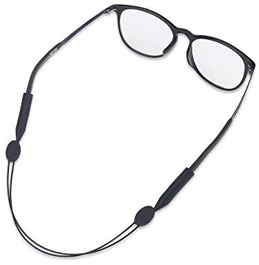 VGEBY Brillenhalter, verstellbar, rutschfest, für Sportbrillen und Sonnenbrillen, Schwarz, M