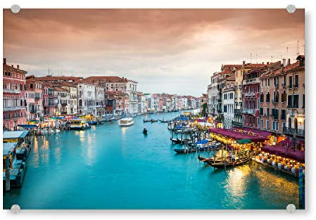 artboxONE Acrylglasbild 45x30 cm Städte Venedig Abendromantik Bild hinter Acrylglas - Bild Venedig Italien Venedig