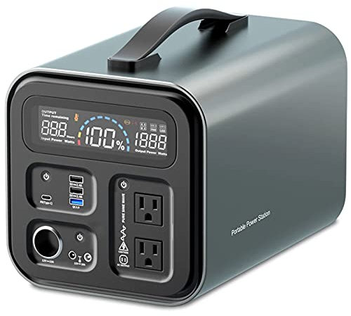 KELUNIS Central Eléctrica Portátil 1100Wh Generador Solar 1200W (Pico 2000W) Tomacorrientes De CA De 100V ~ 240V Paquete De Baterías De Respaldo para CPAP Outdoor RV/Van
