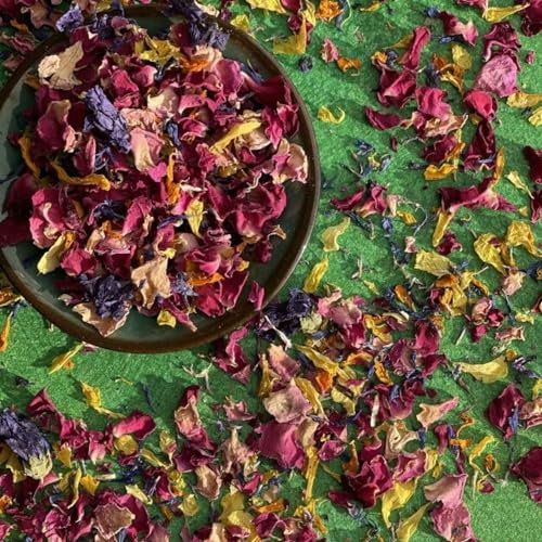 Edible ‘Over The Rainbow’ Natural Dried Flower Petal Mix - 25g - Certified Food Grade (336)