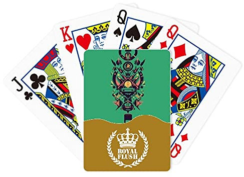 Scary Black Indian Human Skelett Tattoo Royal Flush Poker Spielkartenspiel