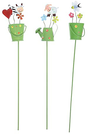 Hemoton 3 Stücke Metall Gartenstecker Blumentopf Stecker Pflanzenstecker Dekostecker Pflanzenetiketten Kräuterstecker Eisen Gartendeko Stecker Tiere für Landhaus Outdoor Terrassen Garten Deko