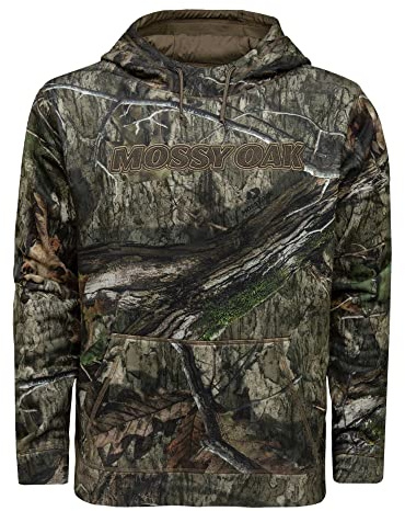 Mossy Oak Sudadera con Capucha de Camuflaje para Hombre, con Logotipo de Forro Polar, Marca Country DNA, L
