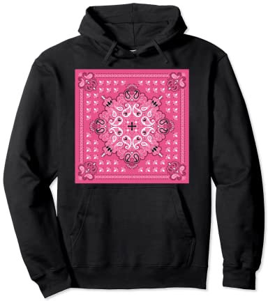 Bandana mit pinkem Bandana-Muster, bunt, quadratisch, Paisleymuster Pullover Hoodie