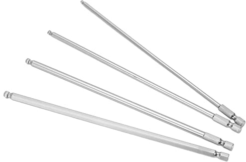 Set metrico lungo 200 mm con testa a sfera – Set di 4 punte esagonali in acciaio, magnetiche