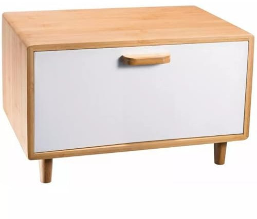 Luckyberg Brotkästen mit Deckel,Eleganter Brotaufbewahrungsbox, Deckel aus Metal, Geräumiger Brotkasten aus Metall, Brot und Kekse Lange Aufbewahren und Frisch,36x23x26cm (Brotkasten weiß)