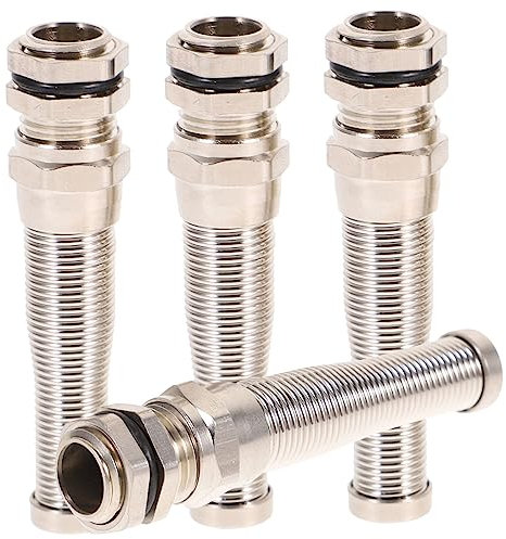 DOITOOL 4pcs Brass Armoured Cable Connector Cable Gland Strain Relief and Corrosion-Resistant