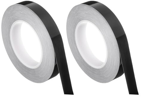 QUARKZMAN 2 Rollos de Adhesivo de Azulejos Autoadhesivos de Papel de Aluminio de 0.8 x 164 Pies Cinta de Sellado de Brechas de Decoración Impermeable para Pared de Cocina Negro