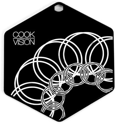 cookvision Magnetischer Silikonuntersetzer Schwarz, ø 16 cm, sicherer Stand für Töpfe und Pfannen, integrierte Magnete, Schutz vor Kratzern der Antihaftbeschichtung, stapelbar