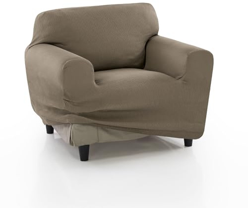 FAVERTI® Elastischer Sesselbezug Universal von 70 bis 110 cm | Modell Reale | Leinen | Sesselschoner für Einzelsessel | Qualitätsschutz aus Jacquard-Stoff