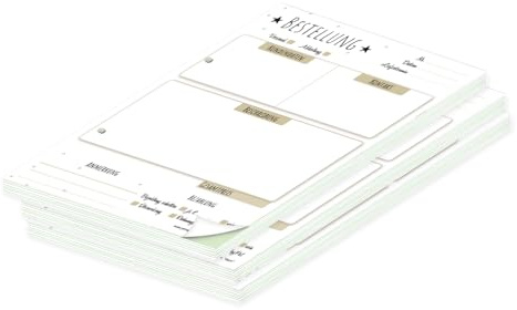 PRICARO Auftragsblock mit Durchschlag Stern, A5 gelocht, 3 Stück