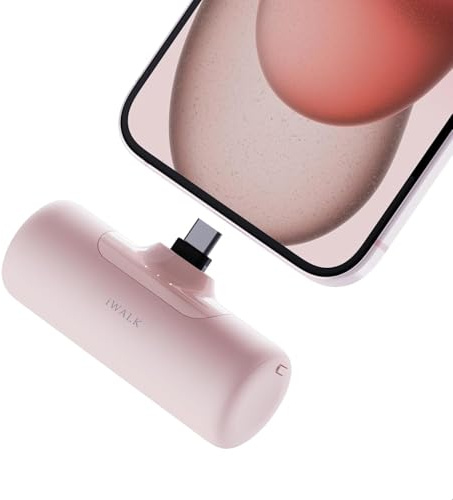 iWALK Kleines tragbares Powerbank 4500mAh: Mini Power Bank mit integriertem USB-C-Anschluss, Externer Akku für iPhone 17/16/15 17 Pro Max, Samsung S24/23, Android-Handy, iPad Pro/Air