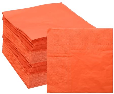 sourcing map Cocktail-Servietten, 2-lagig, quadratisch, Einweg-Servietten, 25,4 x 25,4 cm, Orange, für Abendessen, Hochzeit, Bar, Geburtstag und den täglichen Gebrauch, 200 Stück