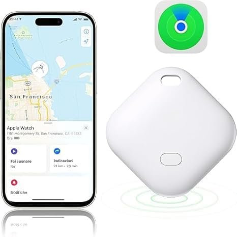 SQUADO Localizzatore GPS Bluetooth Trova Oggetti Key Finder Tracker Wireless per iOS