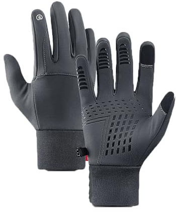 Generisch Thermo Slim Handschuhe, Touchtherm Handschuhe, Unisex-Winterhandschuhe Mit Touchscreen Warm Wasserdicht (Grau, M)