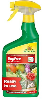 Neudorff BugFree Bug and Larvae Killer 750ml – Against Biting and Sucking Insects,Controls Aphids, Whitefly, Spider Mites, Mealy Bugs, Thrips, Scale, Eggs, Larvae – Ready to use