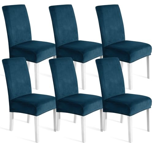 Ystyle Weich Stuhlhussen Samt Stretch 6er Set, Türkis | Universale Stuhlüberzug, Waschbar Dekoration Stuhlüberzieher, Stuhlhussen Kratzfest Hochlehner für Haus Hotel Bankett