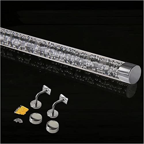 Moderno pasamanos de cristal acrílico para escaleras de interior, antideslizante, barra de agarre para ancianos y niños, kit de soporte completo, 80 cm, color plateado