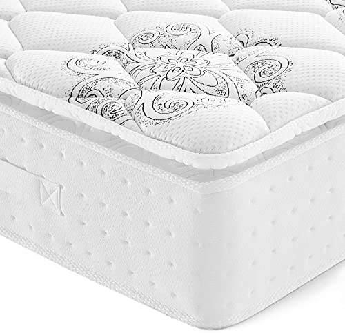 Vesgantti Materasso Matrimoniale 160x200cm a Molle Insacchettate Individuali e Memory Foam Supporto Ergonomico a 7 Zone, Ibrido con 2cm Topper Morbido, Pillow-Top Serie, Spesspre 26cm
