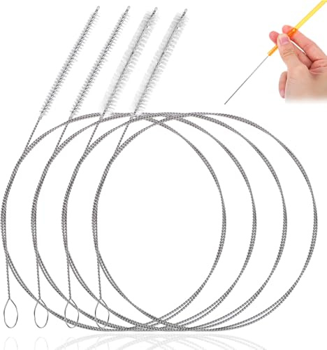 TIESOME 4 Pack Flexible Tube Cleaning Brushes, 39.37 and 47.24 Inch Drain Snake for Home Kitchen Car Sunroof Drain Fish Tank Fridge Pipe