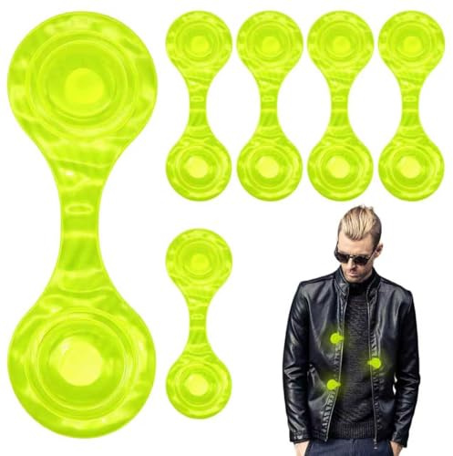 Lot de 6 réflecteurs magnétiques réfléchissants à clipser pour enfants, poussette, chien, réflecteur de sécurité, pour la nuit, le jogging, le vélo, le sac à dos, Halloween décorations