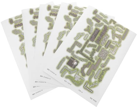 Operitacx Piastrelle Adesive per Pavimenti 3d Miniatura, Set da 5 Pezzi Autoadesive in Finto Parquet per Modellismo Architettonico e Accessori da Giardino Zen, Tagliabili e Resistenti