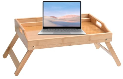 Sängbord för bärbar dator – justerbar frukostbricka, laptopbord, lätt, bärbar design, vikbara ben, hållbart material, mångsidig yta, enkel förvaring | matbord för säng