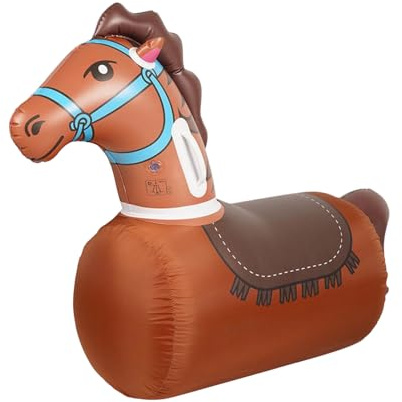Aufblasbares Hüpfpferd - Kinder Pòny Hüpftier aus Auslaufsicherem PVC | Springtier für Gleichgewichtstraining, Ergonomisches Reitspielzeug für Drinnen und Draußen, Große 38x103x80cm Maße